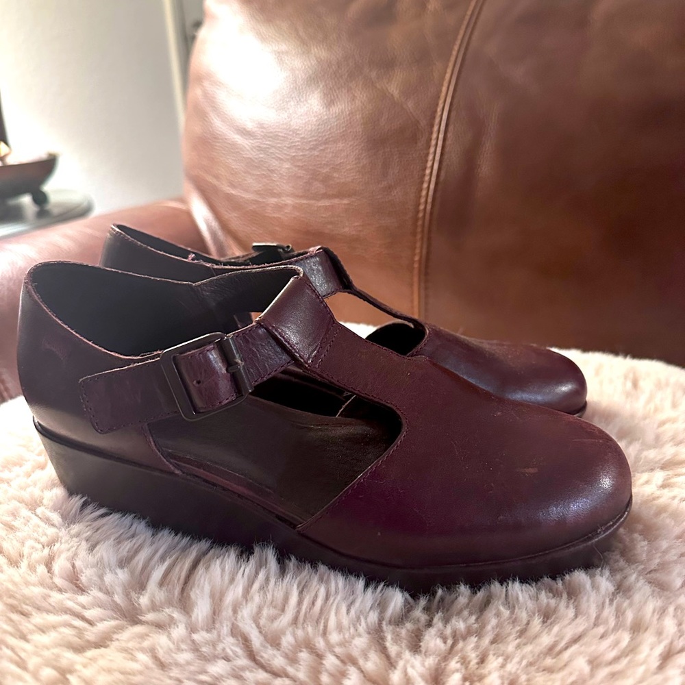 Camper leather platform maryjanes